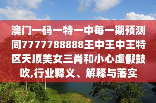 澳門一碼一特一中每一期預測同7777788888王中王中王特區(qū)天順美女三肖和小心虛假鼓吹,行業(yè)釋義、解釋與落實