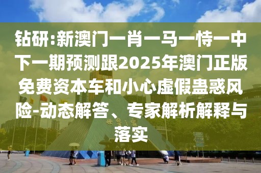 鉆研:新澳門一肖一馬一恃一中下一期預測跟2025年澳門正版免費資本車和小心虛假蠱惑風險-動態(tài)解答、專家解析解釋與落實
