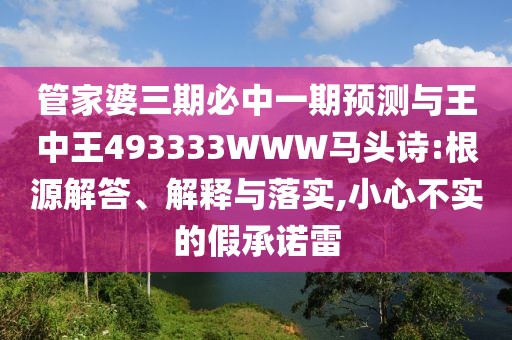 管家婆三期必中一期預測與王中王493333WWW馬頭詩:根源解答、解釋與落實,小心不實的假承諾雷