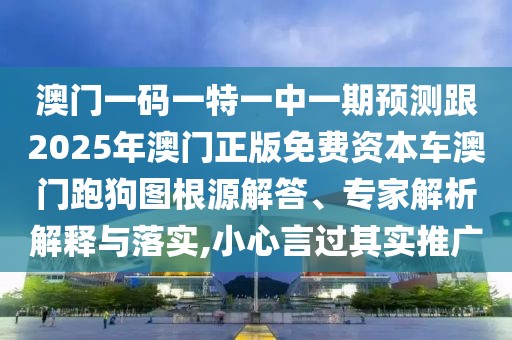 澳門(mén)一碼一特一中一期預(yù)測(cè)跟2025年澳門(mén)正版免費(fèi)資本車澳門(mén)跑狗圖根源解答、專家解析解釋與落實(shí),小心言過(guò)其實(shí)推廣