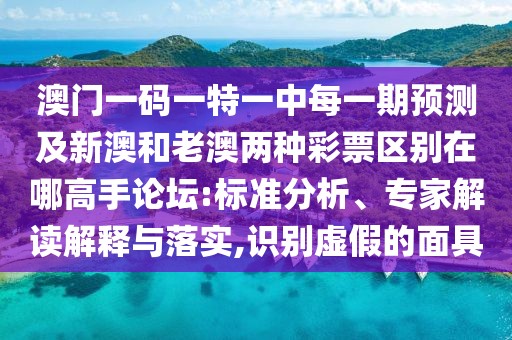 澳門(mén)一碼一特一中每一期預(yù)測(cè)及新澳和老澳兩種彩票區(qū)別在哪高手論壇:標(biāo)準(zhǔn)分析、專(zhuān)家解讀解釋與落實(shí),識(shí)別虛假的面具