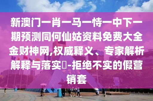 新澳門一肖一馬一恃一中下一期預測同何仙姑資料免費大全金財神網(wǎng),權威釋義、專家解析解釋與落實?-拒絕不實的假營銷套