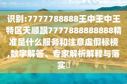 識(shí)別:7777788888王中王中王特區(qū)天順跟7777888888888精準(zhǔn)是什么服務(wù)和注意虛假標(biāo)榜,數(shù)字解答、專家解析解釋與落實(shí)?