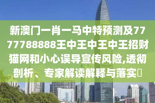 新澳門一肖一馬中特預(yù)測及7777788888王中王中王中王招財貓網(wǎng)和小心誤導(dǎo)宣傳風(fēng)險,透徹剖析、專家解讀解釋與落實?