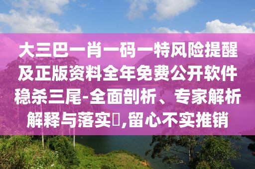 大三巴一肖一碼一特風(fēng)險提醒及正版資料全年免費公開軟件穩(wěn)殺三尾-全面剖析、專家解析解釋與落實?,留心不實推銷